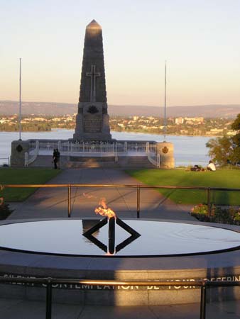 war memorial and eternal flame